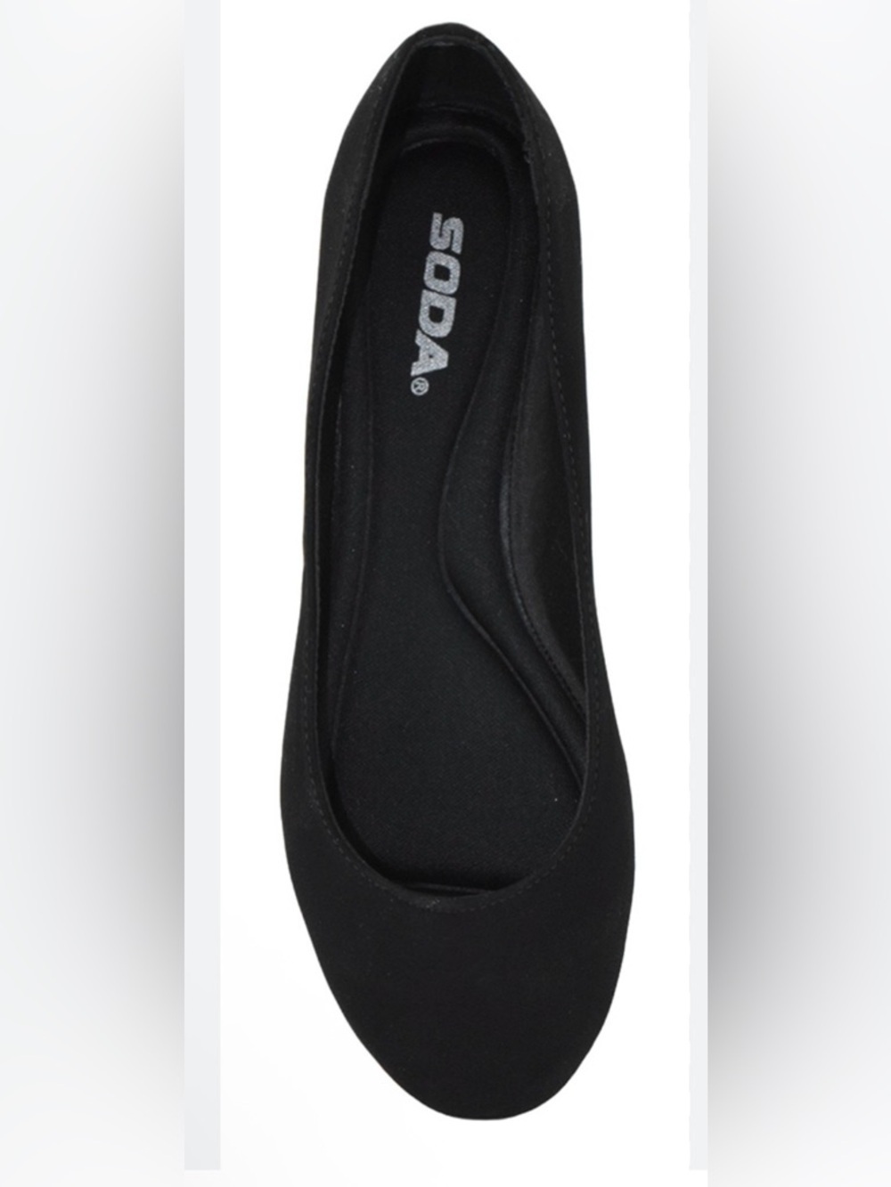 Soda matte minimalist Black Women’s Slip-On comfortable memory foam Ballet Flat